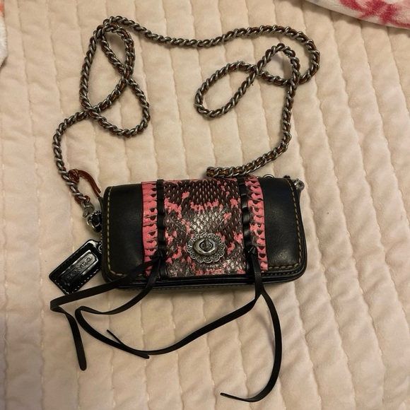 Coach 1941 dinkier whipstitch snakeskin crossbody purse - Picture 2 of 4